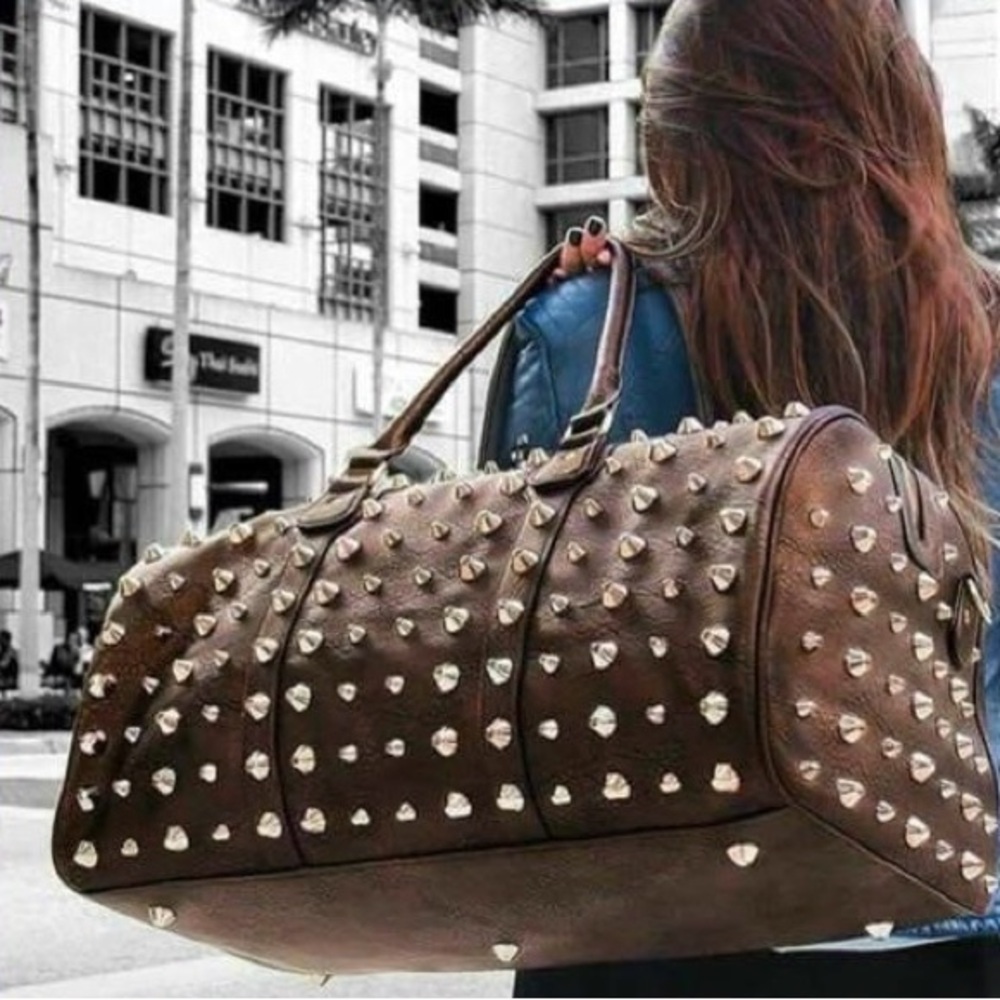 Traci Lynn Brown Studded Travel Bag